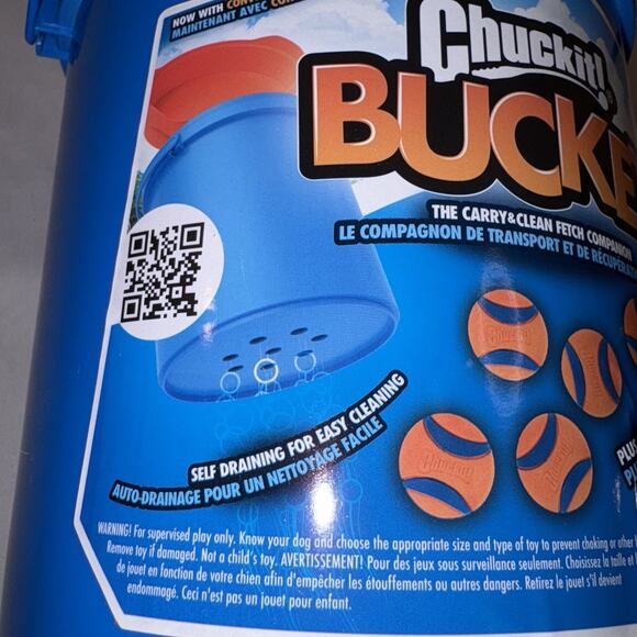 Chuckit Ultra Ball Dog Toy, Med Balls (2.5”) 8 pk w/Cleaning Bucket Durable NEW - Picture 5 of 6
